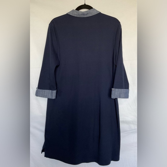 Karen Scott Blue A-Line Polo Collar Dress for Work - Picture 4 of 6